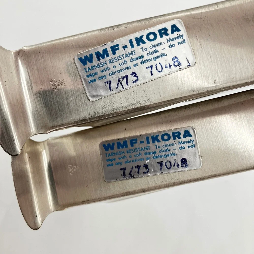 WMF Ikora Napkin Holders Set of 2 Silver Tarnish Resistant Germany MCM